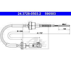 24.3728-0503.2 ATE Трос, управление сцеплением