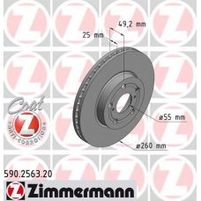 590.2563.20 ZIMMERMANN Тормозной диск