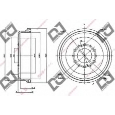 BR1036 DJ PARTS Тормозной барабан