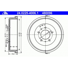 24.0225-4006.1 ATE Тормозной барабан
