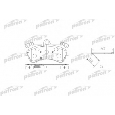 PBP1625 PATRON Комплект тормозных колодок, дисковый тормоз