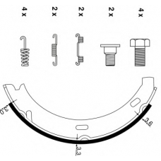 8DA 355 050-441 HELLA Комплект тормозных колодок, стояночная тормозная с