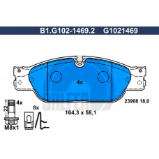 B1.G102-1469.2 GALFER Комплект тормозных колодок, дисковый тормоз