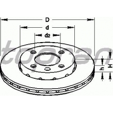 104 027 TOPRAN Тормозной диск