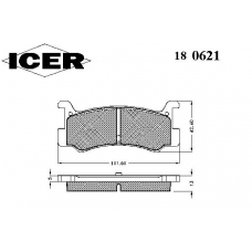 180621 ICER Комплект тормозных колодок, дисковый тормоз