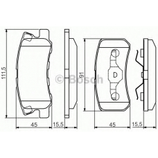 0 986 495 172 BOSCH Комплект тормозных колодок, дисковый тормоз