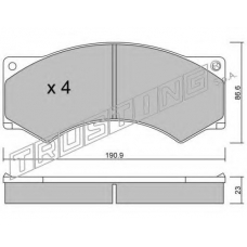 595.0 TRUSTING Комплект тормозных колодок, дисковый тормоз