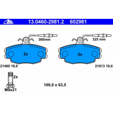 13.0460-2981.2 ATE Комплект тормозных колодок, дисковый тормоз