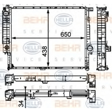 8MK 376 910-271 HELLA Радиатор, охлаждение двигателя