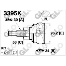 3395K GLO Шарнирный комплект, приводной вал