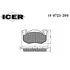 180723-204 ICER Комплект тормозных колодок, дисковый тормоз
