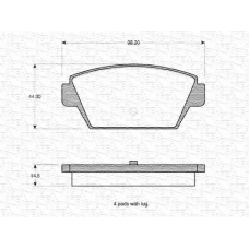 363702160988 MAGNETI MARELLI Комплект тормозных колодок, дисковый тормоз