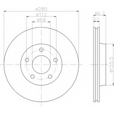 8DD 355 100-571 HELLA Тормозной диск