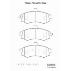 H360I16 NPS Комплект тормозных колодок, дисковый тормоз