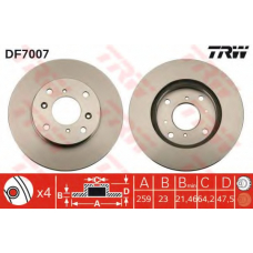 DF7007 TRW Тормозной диск