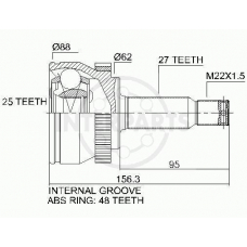 OJ-0433 InterParts Шарнирный комплект, приводной вал