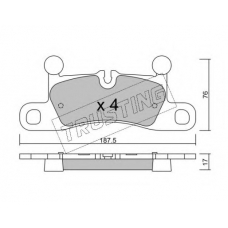 974.0 TRUSTING Комплект тормозных колодок, дисковый тормоз