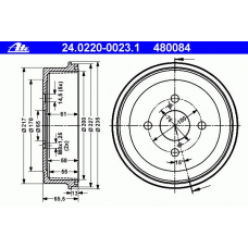 24.0220-0023.1 ATE Тормозной барабан