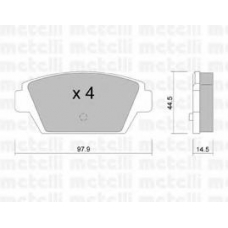 22-0226-0 METELLI Комплект тормозных колодок, дисковый тормоз