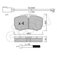 822-604-2K CIFAM Комплект тормозных колодок, дисковый тормоз