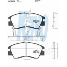 BP-5506 KAVO PARTS Комплект тормозных колодок, дисковый тормоз