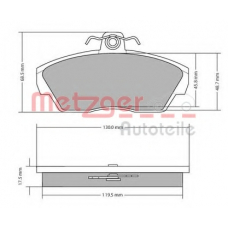 1170646 METZGER Комплект тормозных колодок, дисковый тормоз