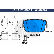 B1.G102-0786.2 GALFER Комплект тормозных колодок, дисковый тормоз