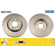 6041091 GIRLING Тормозной диск