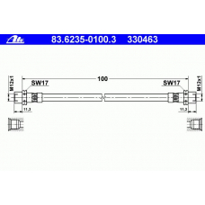 83.6235-0100.3 ATE Тормозной шланг
