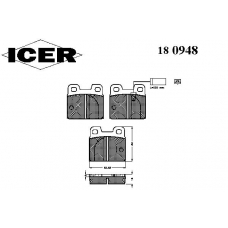 180948 ICER Комплект тормозных колодок, дисковый тормоз