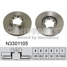 N3301105 NIPPARTS Тормозной диск