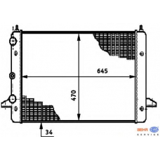 8MK 376 720-491 HELLA Радиатор, охлаждение двигателя