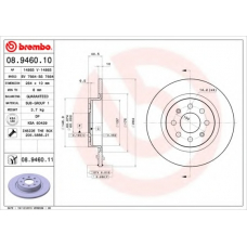 08.9460.11 BREMBO Тормозной диск