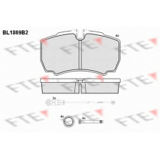 BL1869B2 FTE Комплект тормозных колодок, дисковый тормоз