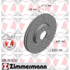 285.3513.52 ZIMMERMANN Тормозной диск