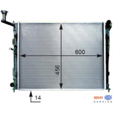 8MK 376 754-521 HELLA Радиатор, охлаждение двигателя