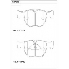 KD7360 ASIMCO Комплект тормозных колодок, дисковый тормоз