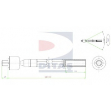A2-5644 DITAS Осевой шарнир, рулевая тяга