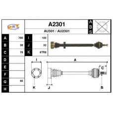 A2301 SNRA Приводной вал