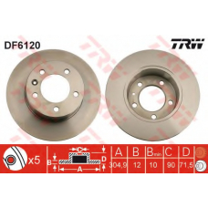 DF6120 TRW Тормозной диск