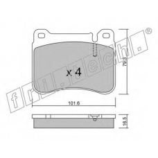 684.0 fri.tech. Комплект тормозных колодок, дисковый тормоз
