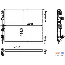 8MK 376 755-341 HELLA Радиатор, охлаждение двигателя