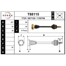 T88115 EAI Приводной вал