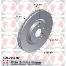 400.3647.00 ZIMMERMANN Тормозной диск