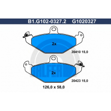 B1.G102-0327.2 GALFER Комплект тормозных колодок, дисковый тормоз