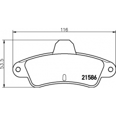 8DB 355 019-121 HELLA PAGID Комплект тормозных колодок, дисковый тормоз