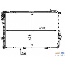 8MK 376 712-511 HELLA Радиатор, охлаждение двигателя