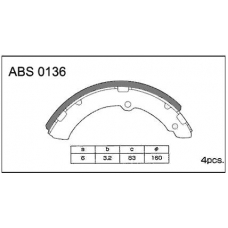 ABS0136 Allied Nippon Колодки барабанные