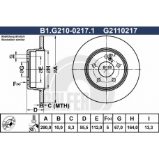 B1.G210-0217.1 GALFER Тормозной диск