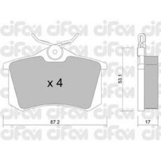 822-100-1 CIFAM Комплект тормозных колодок, дисковый тормоз